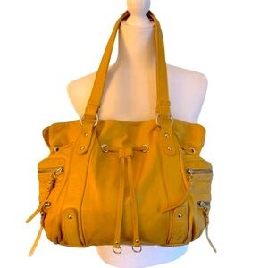 Nuovedive Soft Mustard Leather Satchel Bag